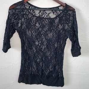 Lace 3/4 length top